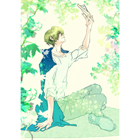 星空の下で小説を読む男子・ライト