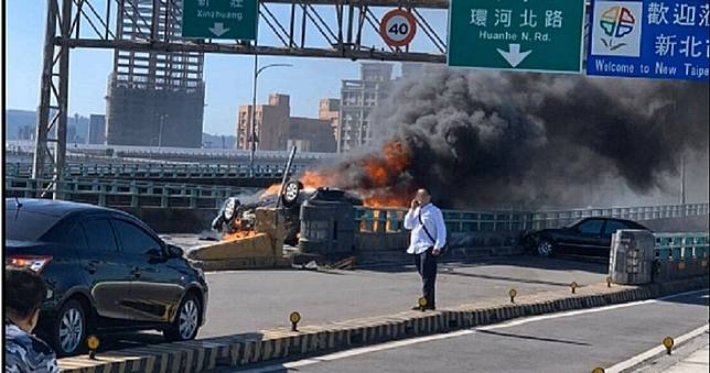 單親媽媽出遊遇死劫　中興橋車禍活活燒死車內