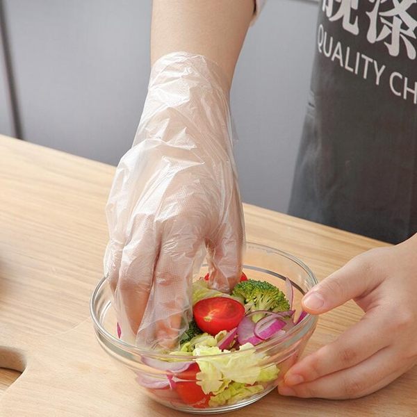 一次性手套加厚食品餐飲塑料透明薄膜PE抽取式耐用美容院專用
