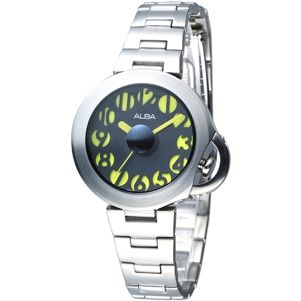 預計出貨日2-5天 ★本商品由廠商直接出貨★ ★訂單成立後二至五個工作天到貨★ ALBA 魔幻刻度炫時尚個性女錶(AH8119X1) <商品特色> ◆全不鏽鋼超高質感 ◆魔幻螢光綠刻度設計 ◆穩固的龍