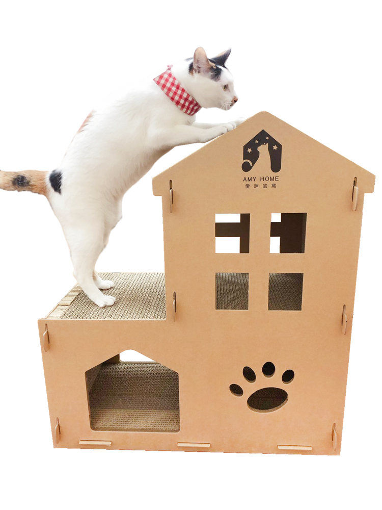 而是來自紐西蘭的原木紙漿做成的強化外板防潑水，超堅固，不容易壞，超耐用。 一般紙板的三倍強度！ 紮實超耐抓的貓抓板！ 輕量化好搬而且環保！ 紙板表面防潑水處理！ 無毒！無害！無甲醛！ 超舒適 魔術大空