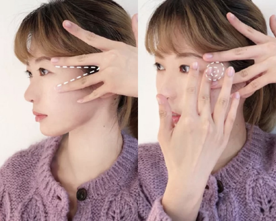 瘦臉按摩STEP 4：眼部提拉