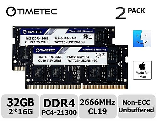 Timetec Hynix IC 32GB KIT（2x16GB）相容 2019 iMac 27吋