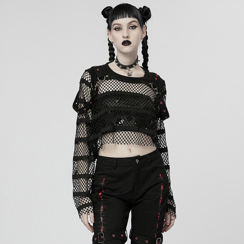 龐克街頭革命家網格短上衣 / 寬鬆版型