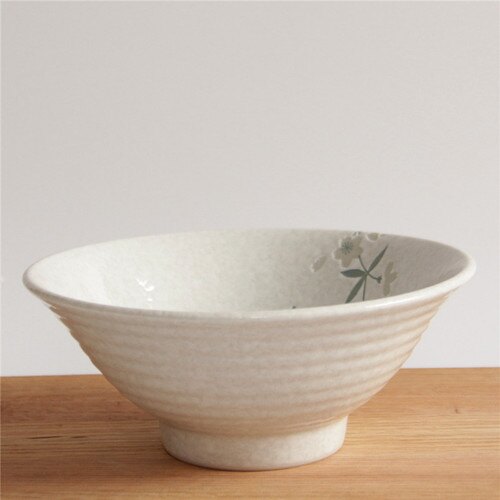 5.5大碗日本陶瓷餐具 古伊燒白繪變櫻花拉面碗大面碗湯碗日式料理碗