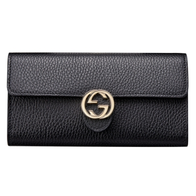 頂級精品GUCCI最經典款長夾 12卡/ 2風琴折錢鈔層/ 3長型收納夾層/拉鍊零錢袋 荔面傳統植鞣小牛皮，手感細膩 原廠緞面防塵套 / 原廠說明書