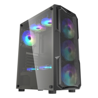 高質感前面板的鑽石切割設計 低調黑色側玻璃，更顯現燈光效果 頂蓋採用磁性設計 獨立的硬碟艙室，散熱更有效率