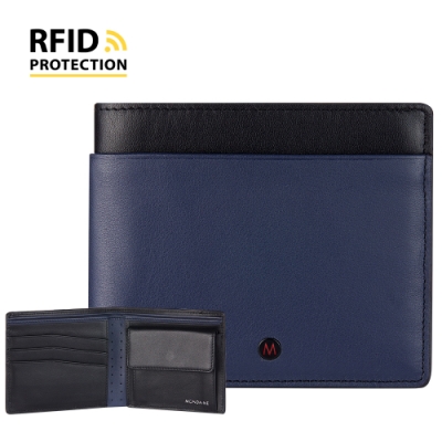 特殊碳纖維壓紋皮革，防刮防潑水 配備RFID防盜寫保護內襯 8卡+零錢袋＋雙鈔票夾層等 強大的分層收納功能 附原廠精美禮盒包裝