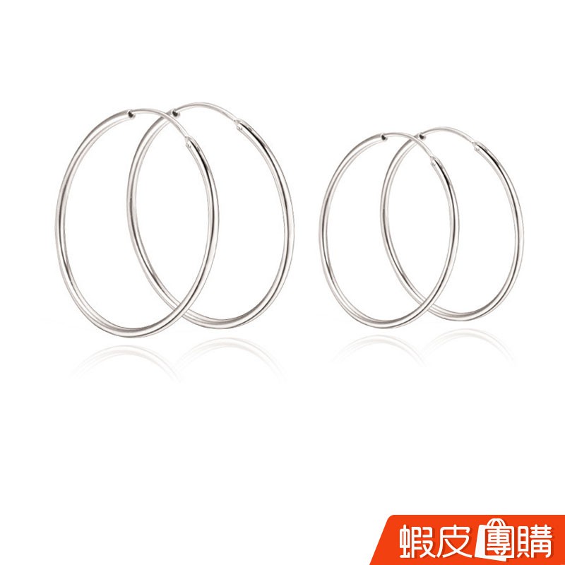 耳環 純銀耳環 大圈耳環 歐美街頭飾品O型耳環 圓型耳環銀飾 925純銀 圈圈 幾何 簡約造型耳 台灣出貨 蝦皮團購免運