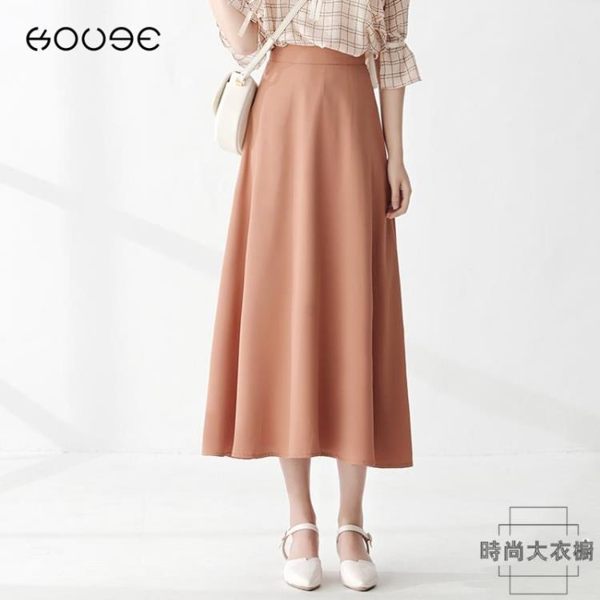 百褶裙半身裙中長款女傘裙雪紡長裙【時尚大衣櫥】