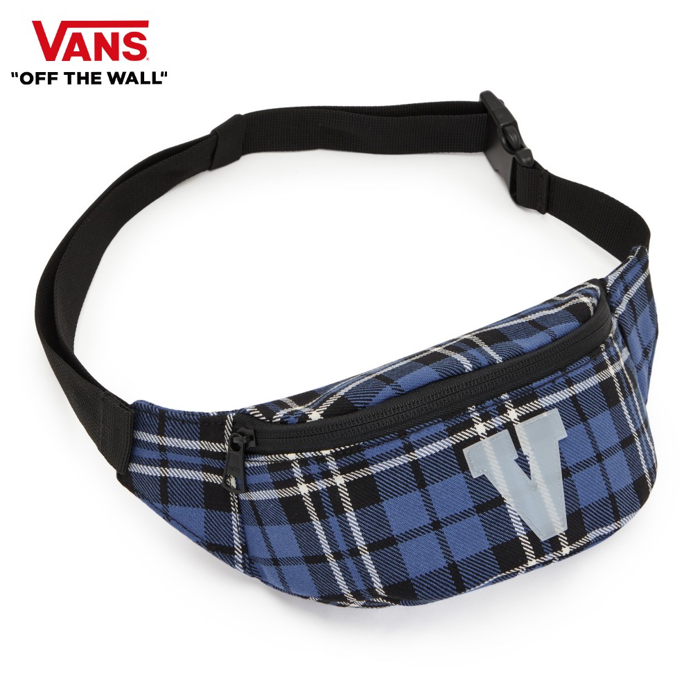 Vans Check 男女款藍色格紋斜背包