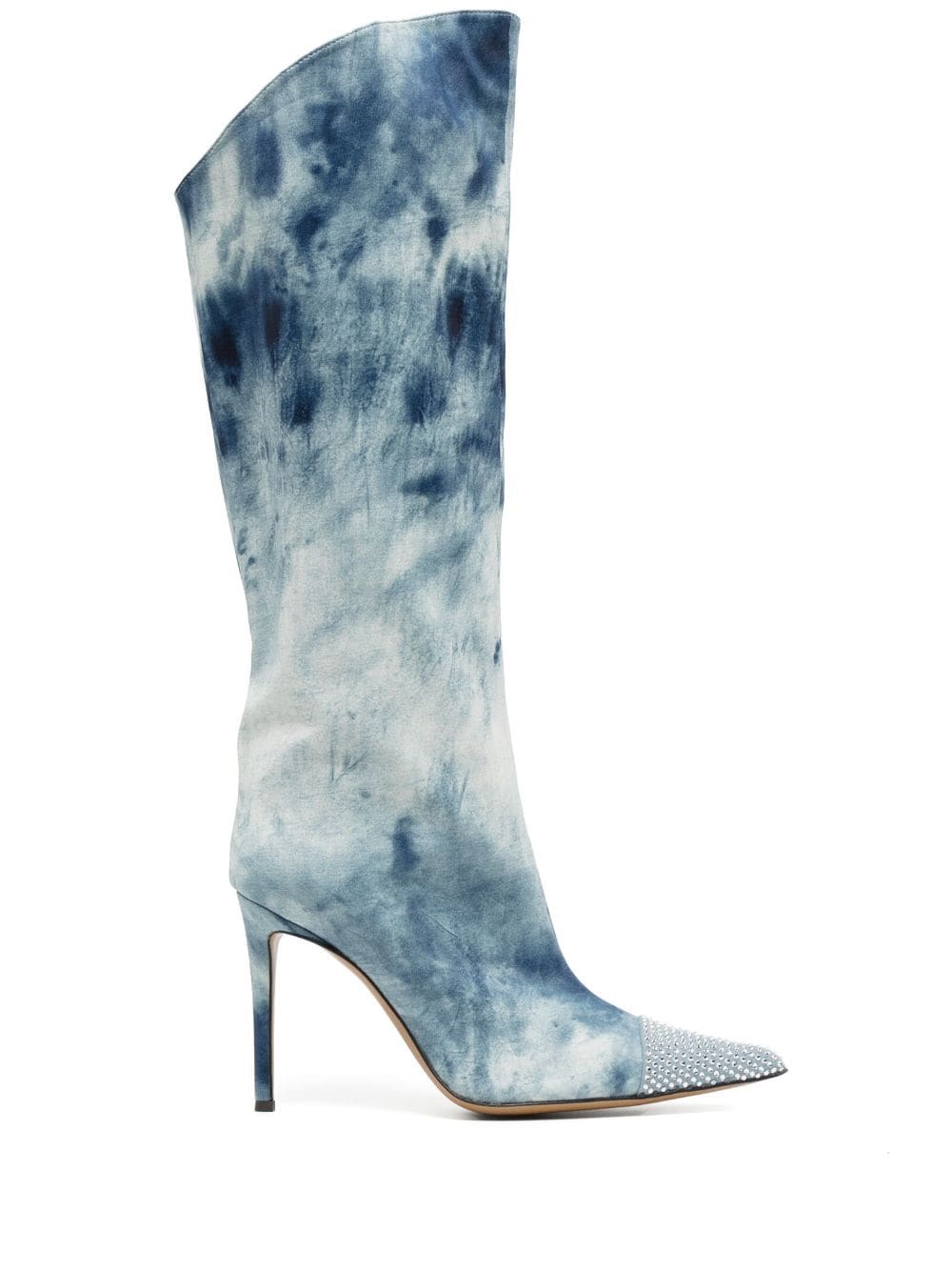 Alexandre Vauthier - 105mm snow-printed denim boots - women - Cotton/Cotton/PVC - 37 - Blue