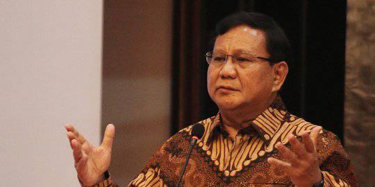 Prabowo di acara bedah buku Paradoks Indonesia. Â©Liputan6.com/Herman Zakharia