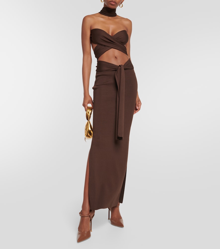 Aya Muse Sinu cutout halterneck maxi dress