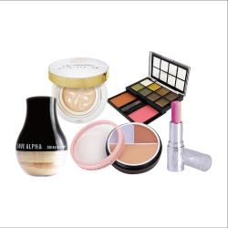 ◎夏日彩妝超值組|◎讓你艷麗整個夏季|◎品牌定位:開架品牌品牌:Laura-Mier勞拉蜜兒商品名稱:夏日彩妝組(無瑕氣墊CC粉餅*1+三色遮瑕膏*1+絕配無瑕礦物定妝蜜粉*1+時尚炫彩八色眼影腮紅彩