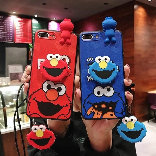 【SZ62】芝麻街掛繩支架＋趴趴 OPPO R17手機殼 R11S R11 R9 R9S手機殼 R9S plus手機殼 R11S plus手機 A59 A57 A73