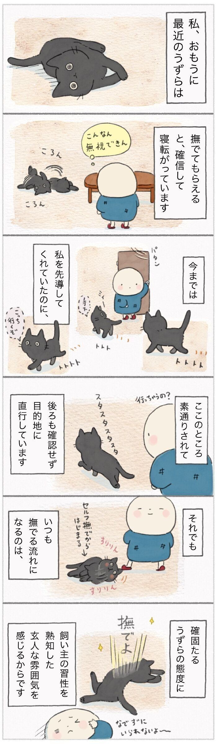 我を撫でよ 堂々と寝っ転がられたら無視できないよ 確信している猫 連載 ねこ連れ草 195話め ねこのきもちnews