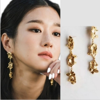 通體S925銀針不過敏 最新韓劇同款 質感極佳金色 綻放女人味