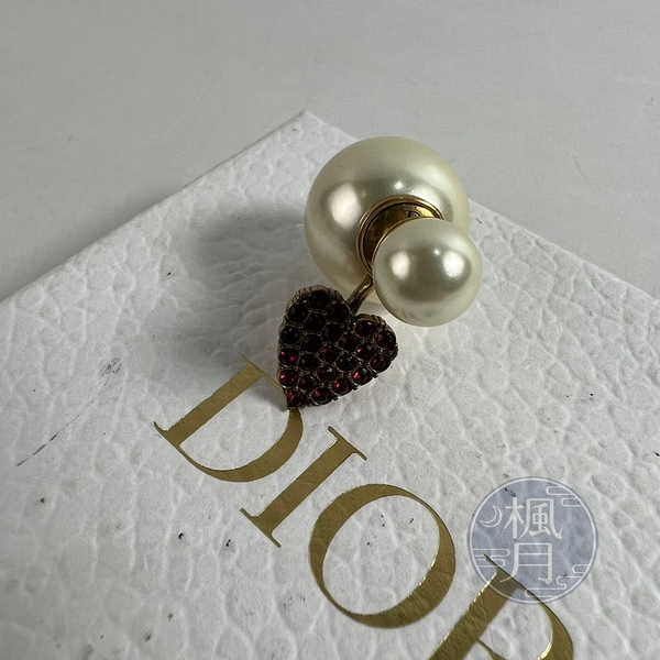 BRAND楓月 Christian Dior 迪奧 珍珠愛心耳環 配件 配飾 飾品 精品首飾 時尚流行