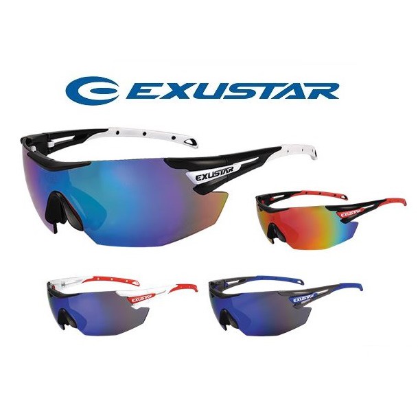 EXUSTAR太陽眼鏡、E-CSG23◎ 台灣製造 ◎ 戶外活動都適用 ◎ TR90鏡架、可拆換PC鏡片 ◎ 鼻墊可調、鏡腳止滑設計 ◎ 抗UV、CE【商品特色】多種不同鏡架顏色可選，隨鏡架顏色不同，