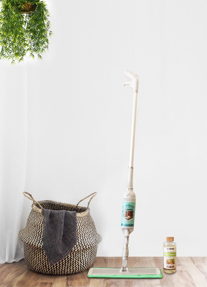 超省時噴霧拖把清潔組！輕鬆保養與清潔 (木地板專用護木精油＋噴霧拖把)