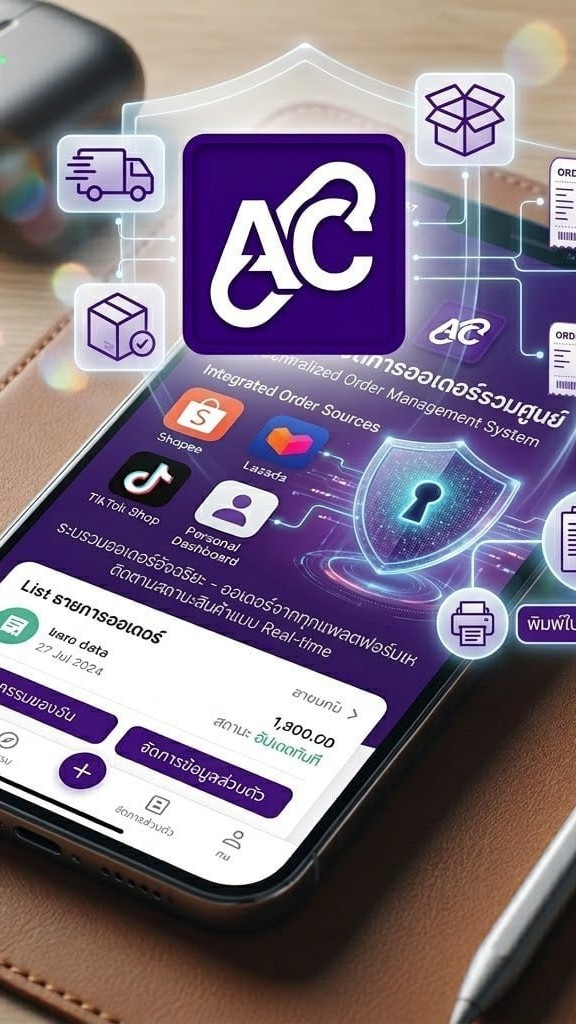 A-CONNECT*  รวมทุกออเดอร์จาก Shopee, Lazada, TikTo