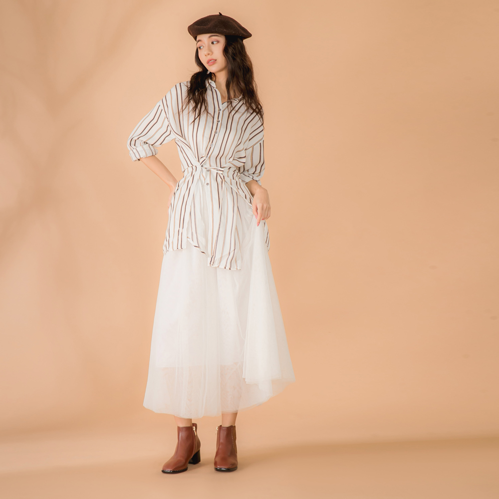 多穿法設計感配色條紋襯衫