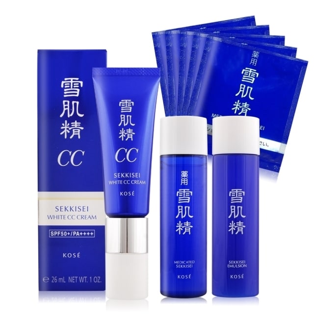 KOSE 高絲 透亮CC保濕組[CC霜+雪肌精水 乳+水面膜]#02