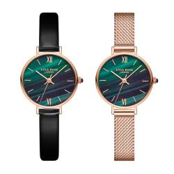 ◎氣質女錶|◎質感錶盒|◎送禮首選品牌:無型號:LolaRose使用族群:女錶,對錶手錶特性:三針錶帶材質:皮革錶帶鏡面材質:礦石鏡面機芯類型:石英錶動力來源:電池錶盤形狀:圓形錶帶顏色:黑色系,玫瑰