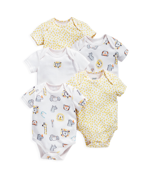 一起曬太陽-短袖包屁衣5件組12-18m