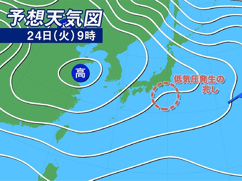 週間天気予報 この時期らしい寒さ 雨の日がポツリポツリ