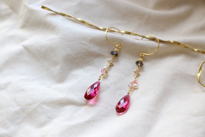 春日浪漫系列 櫻花樹下的邂逅 天然石耳飾