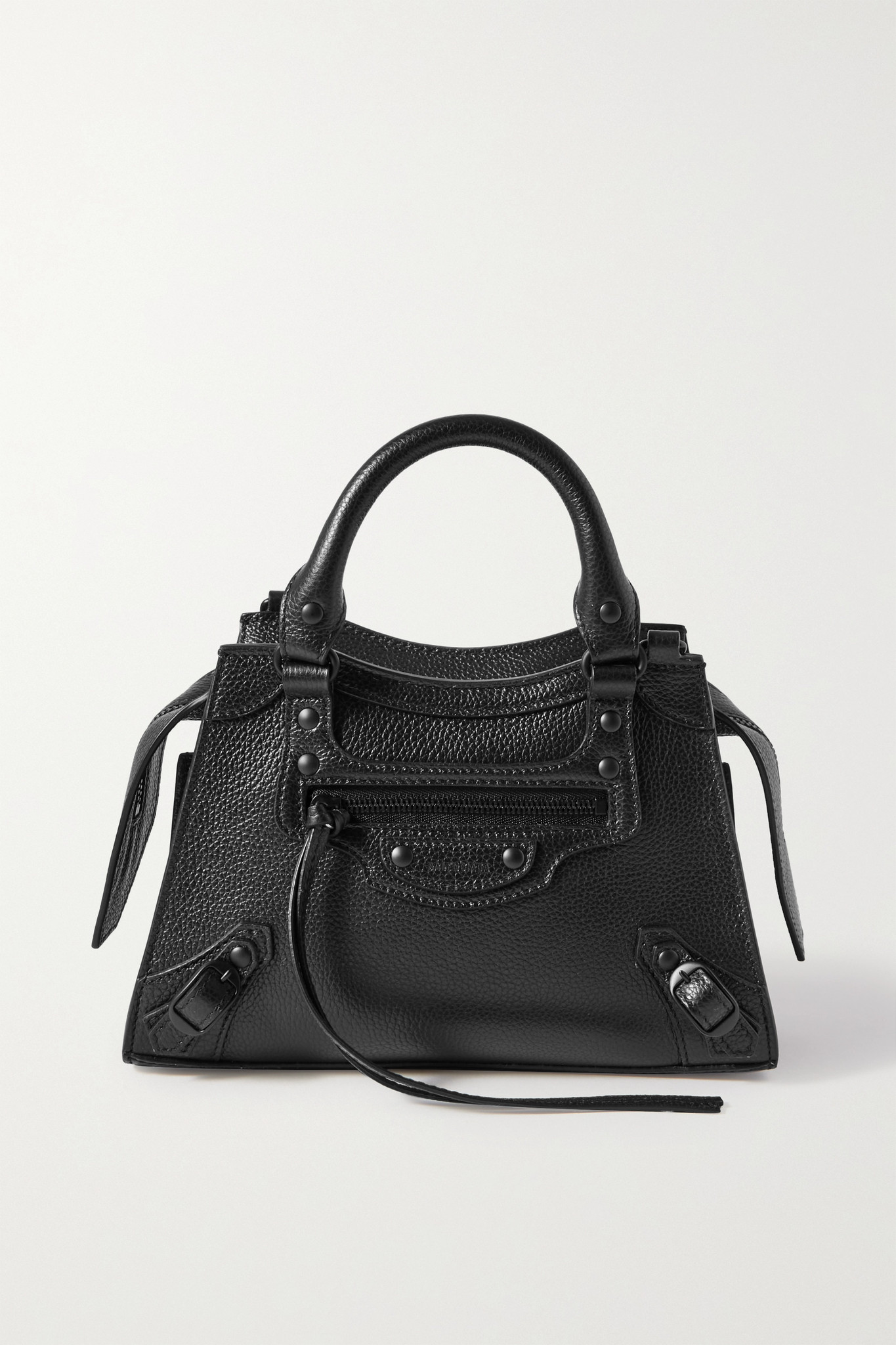 BALENCIAGA - Neo Classic City 纹理皮革迷你手提包 - 黑色 - one size