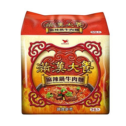 ★台灣泡麵三大品牌★滿漢大餐自詡為中國美食的傳承者，精選食材烹調出麻而不辣、