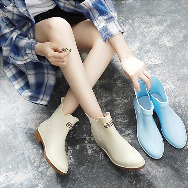 雨鞋女韓國可愛水鞋雨靴短筒成人學生切爾西套鞋膠鞋糖果中筒水靴