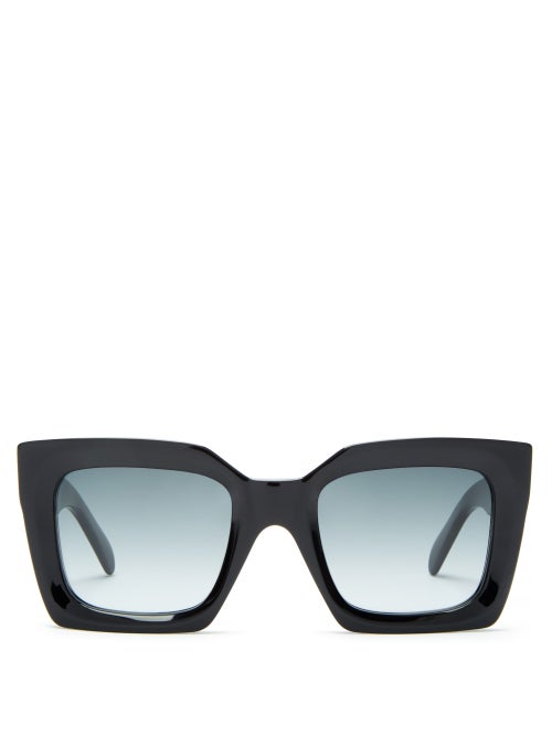 Celine Eyewear - Oversized Square Acetate Sunglasses - Womens - Black