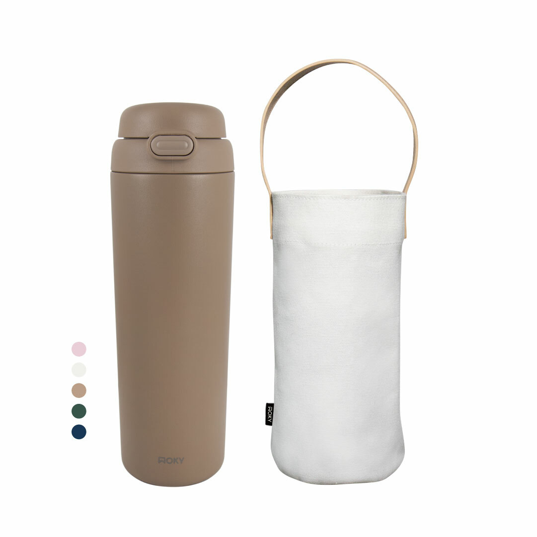 每周主打｜WOKY All-P輕芯鈦瓷雙飲保溫瓶780ML+重磅防水帆布隨行杯袋