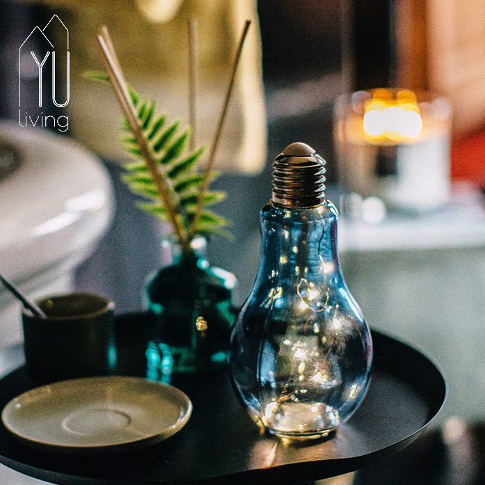 【YU Living】燈泡造型LED裝飾燈(藍色/灰色/黃色)