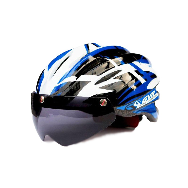 品名：GVR G203V Jump跳躍系列-追風II 附擋風鏡(藍色)品號 顏色：藍白重量：250公克 (磁吸式鏡片為49公克)尺寸：L (56~61cm)材質：EPS(聚苯乙烯) GVR為台灣安全帽