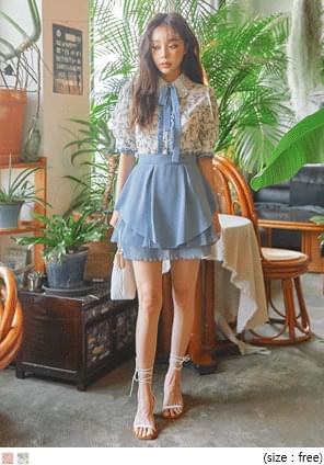 韓國 common unique - 襯衫 JELINA FLOWER CHIFFON 1/2 BLOUSE