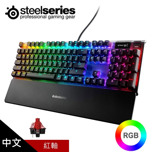 OLED 智慧顯示螢幕品名 / 規格：【SteelSeries 賽睿】Apex 7 機械式遊戲鍵盤 (中文/紅軸)特色：OLED 智慧顯示螢幕傳遞直接來自遊戲和應用程式提供的資訊特色：可拆卸觸感柔軟磁