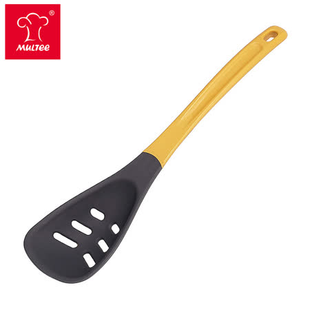 ★ 勺面為天然無毒食品級矽晶，可耐熱達250 ℃。 ★ 結合煎鏟、淺湯勺特性之濾油型多功能料理勺。 ★ 油炸、川燙撈取、高溫拌炒，多用途好推薦！ ★ 特殊彈性弧度平口設計，拌炒不卡卡。 ★ 任何鍋款皆