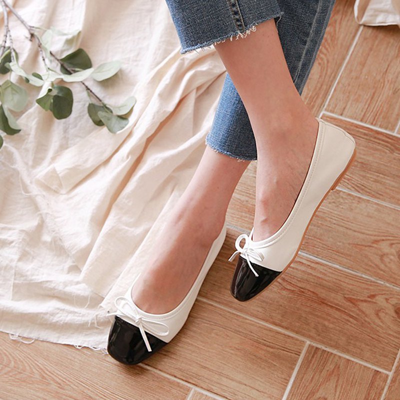 PRE-ORDER-中國人手製 MACMOC Niko (WHITE) 蝴蝶結平底鞋