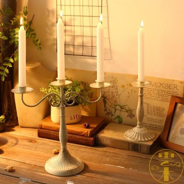 歐式創意餐廳香薰蠟燭臺擺件家居浪漫燭光晚餐桌面裝飾品道具婚慶
