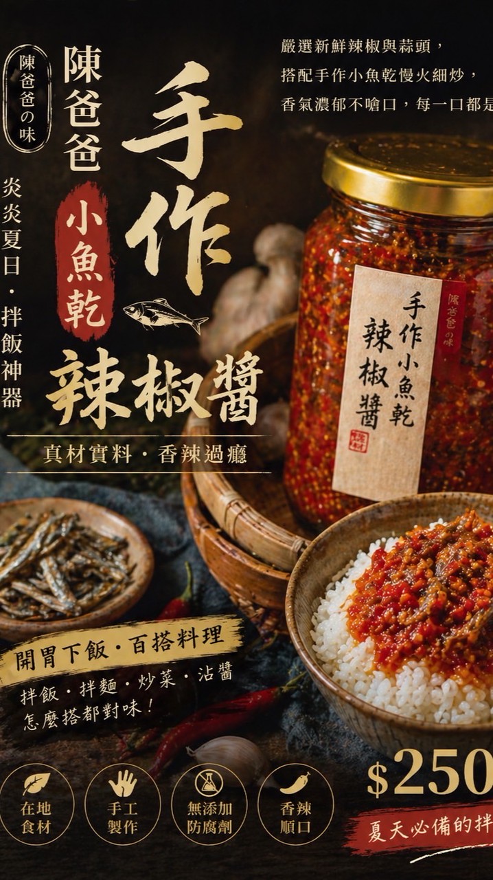 陳爸爸手工小魚乾辣椒醬