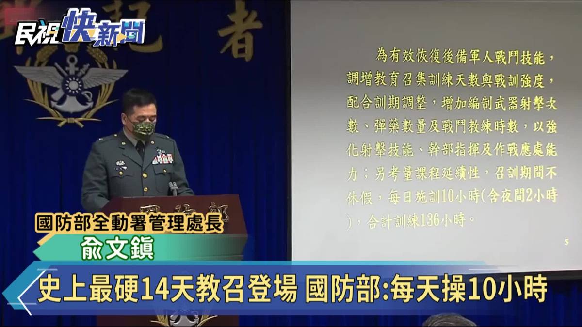 史上最硬14天教召登場 國防部 每天操10小時 民視新聞影音 Line Today