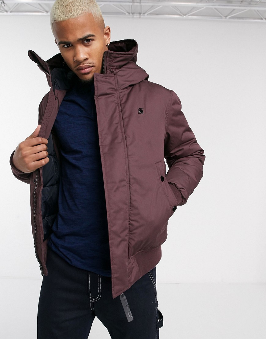 Coat by G-Star Feel the benefit Fixed hood Zip fastening Functional pockets Regular fit True to size