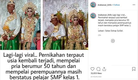 Viral Pernikahan Kakek 50 Tahun Dengan Siswi Smp Dampak Pernikahan Di Bawah Umur Bisa Bahayakan Organ Reproduksi Si Anak Intisari Line Today