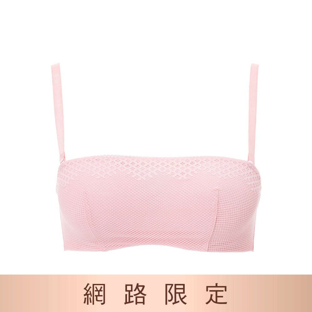 黛安芬-時尚嚴選系列 ㄧ片式蕾絲 B-D無肩帶內衣 淺粉色｜E003415 L1