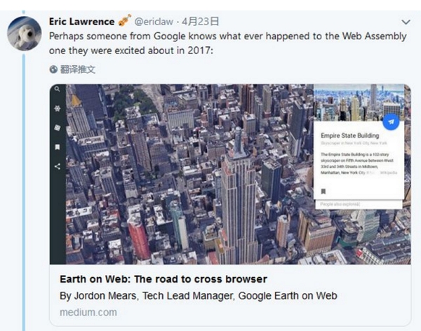 用了Chromium核心的Edge瀏覽器被爆不能用Google Earth等服務，微軟專案經理解釋原因